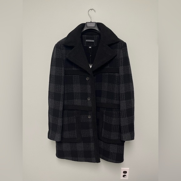 Brand-new w/tags JOHN VARVATOS Runway Blue/Black Plaid Faux Shearling 48 38 - Picture 7 of 12